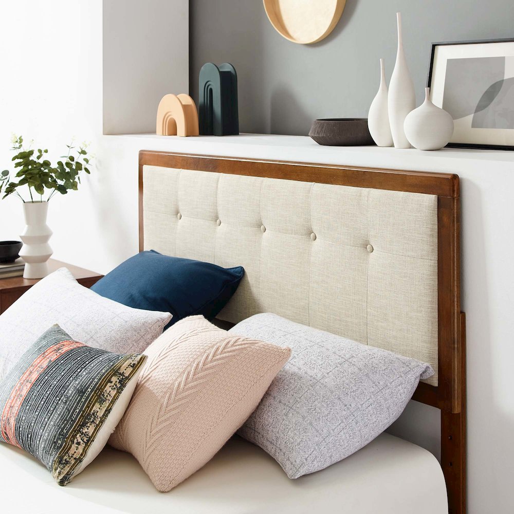 Willow Wood Full Platform Bed With Angular Frame. Picture 12