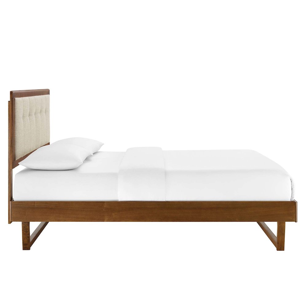 Willow Wood Full Platform Bed With Angular Frame. Picture 5