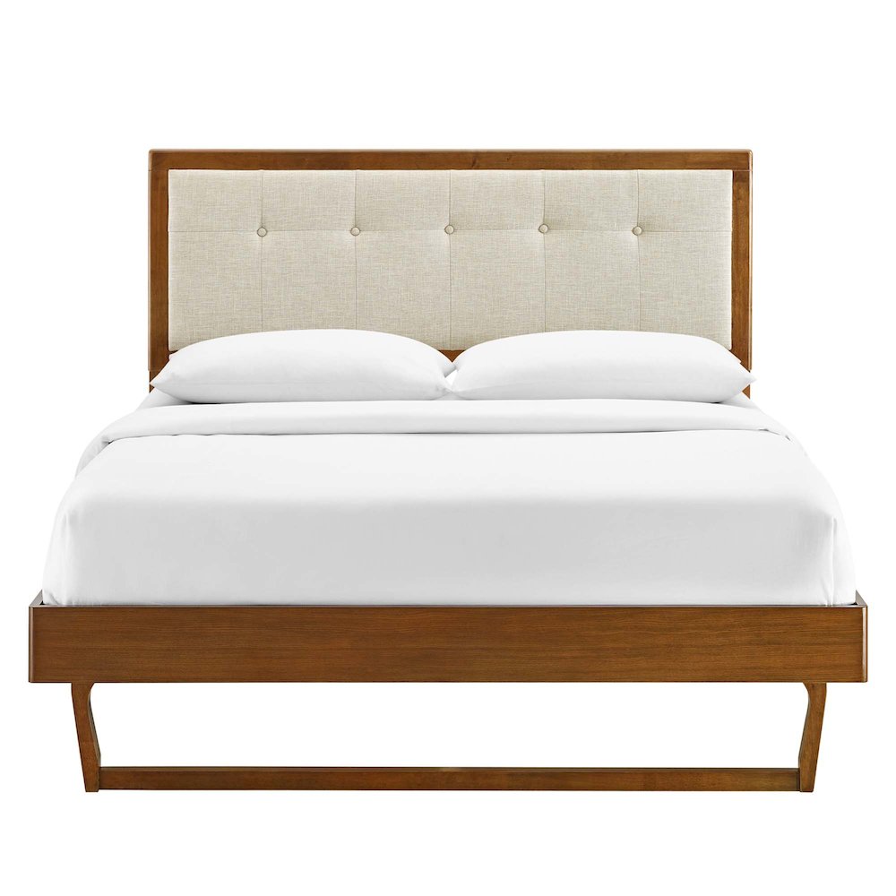 Willow Wood Full Platform Bed With Angular Frame. Picture 6