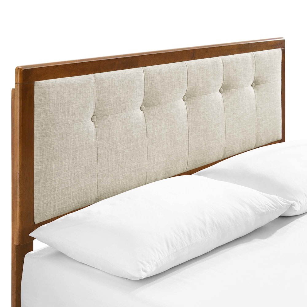 Willow Wood Full Platform Bed With Angular Frame. Picture 7