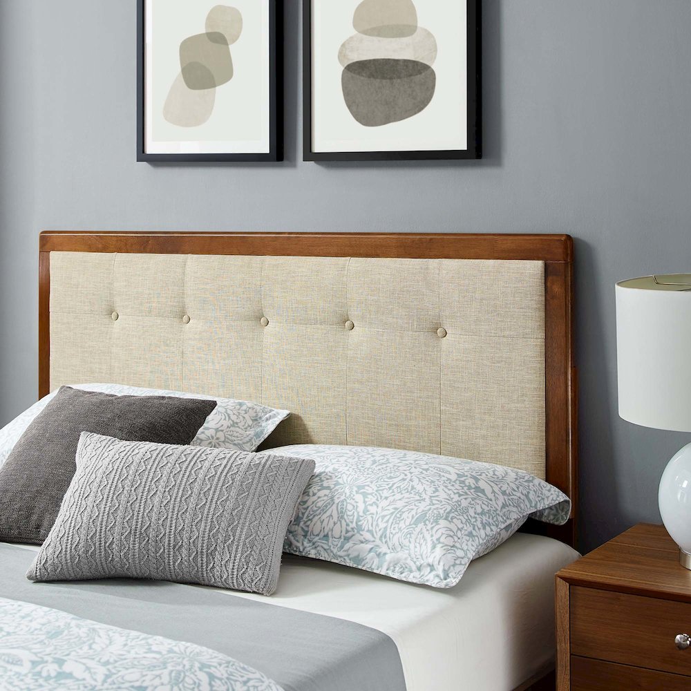 Willow Wood Full Platform Bed With Splayed Legs. Picture 12