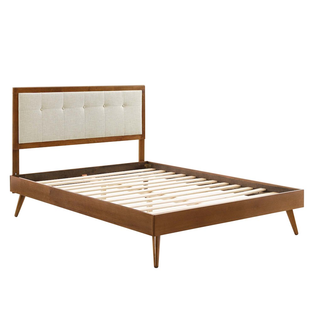 Willow Wood Full Platform Bed With Splayed Legs. Picture 2