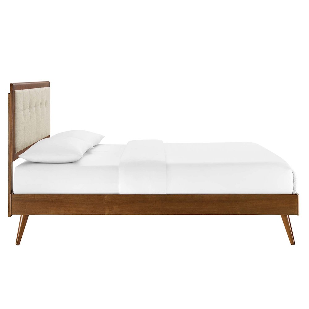 Willow Wood Full Platform Bed With Splayed Legs. Picture 5