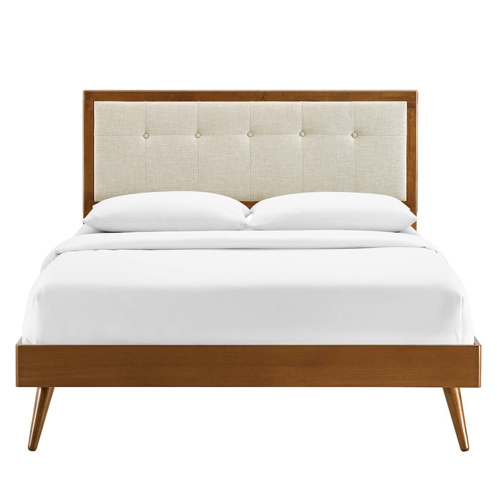 Willow Wood Full Platform Bed With Splayed Legs. Picture 7