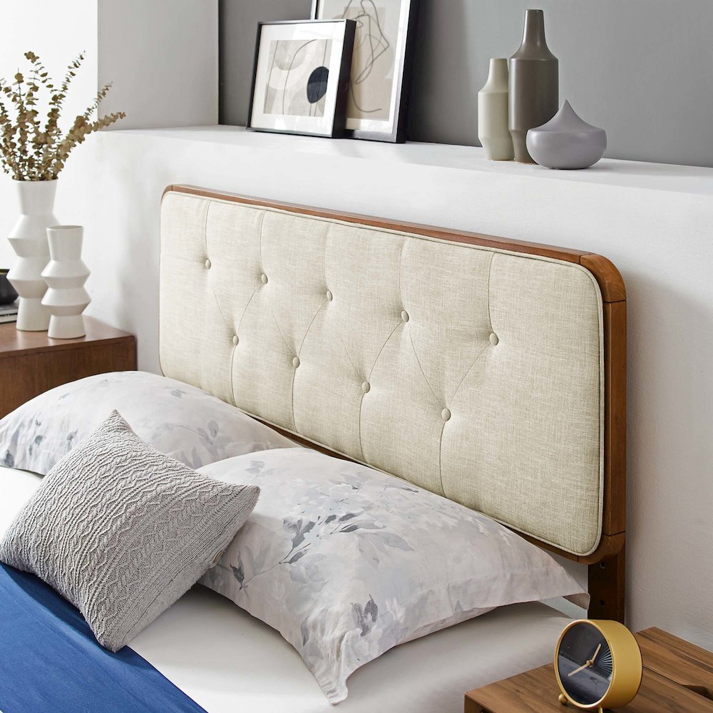 Bridgette Wood Full Platform Bed With Angular Frame. Picture 12