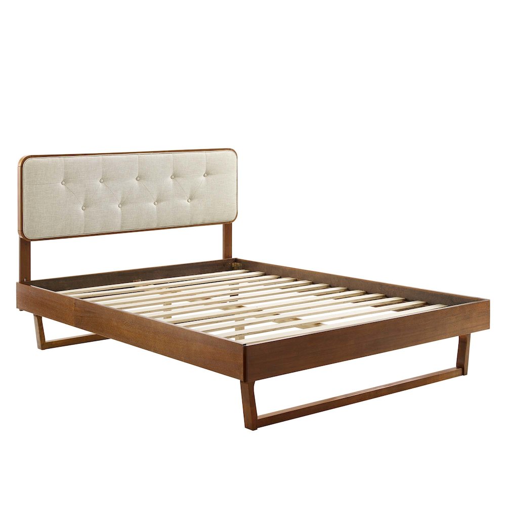 Bridgette Wood Full Platform Bed With Angular Frame. Picture 4