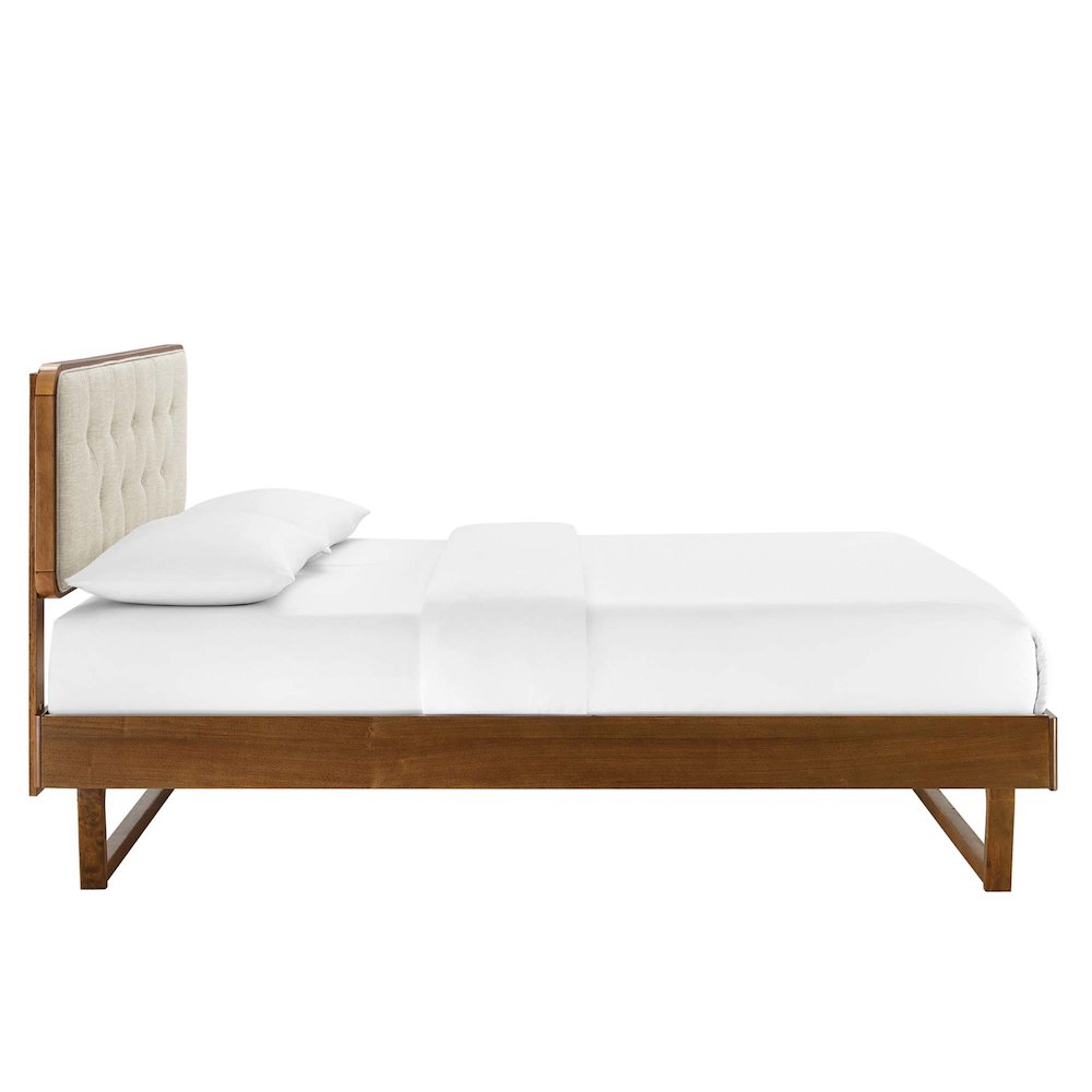 Bridgette Wood Full Platform Bed With Angular Frame. Picture 5