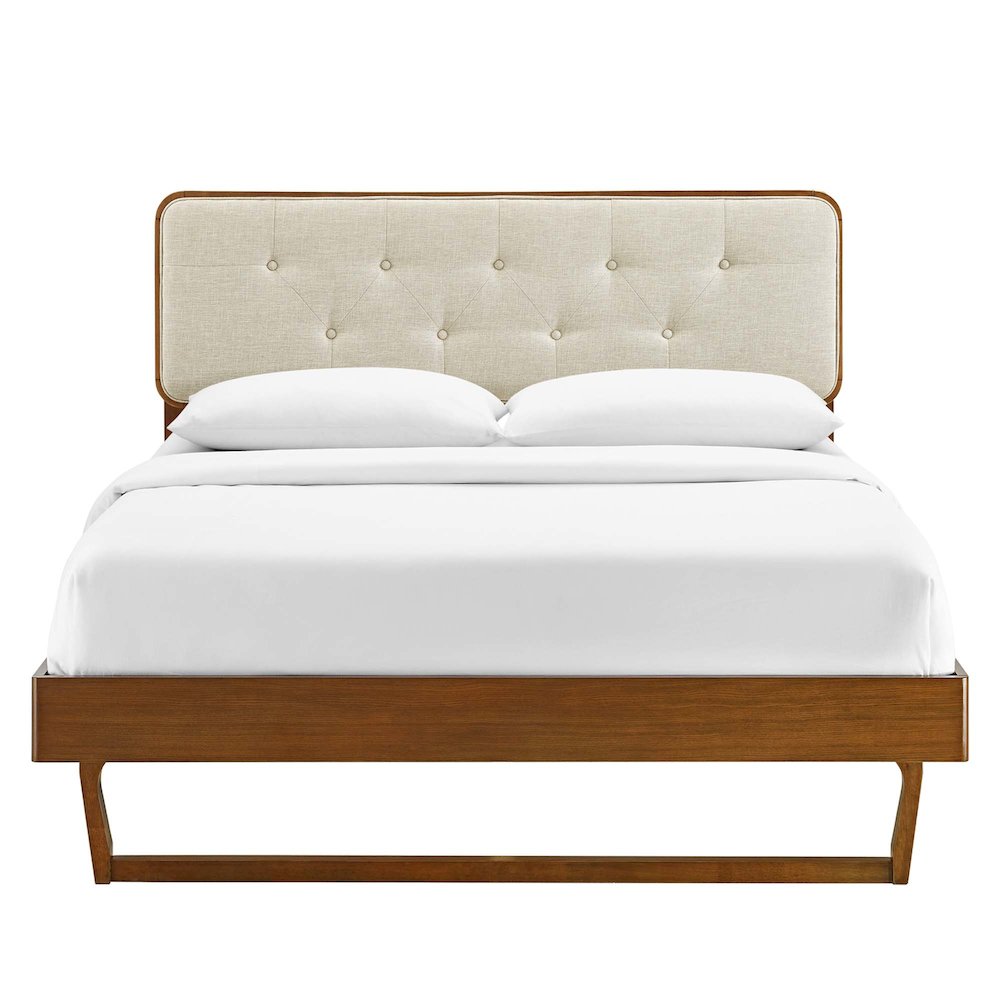 Bridgette Wood Full Platform Bed With Angular Frame. Picture 6