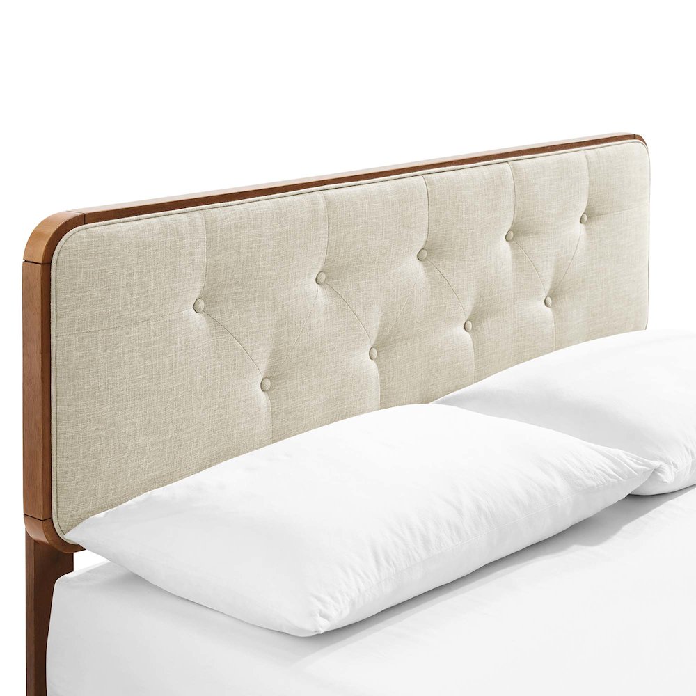 Bridgette Wood Full Platform Bed With Angular Frame. Picture 7