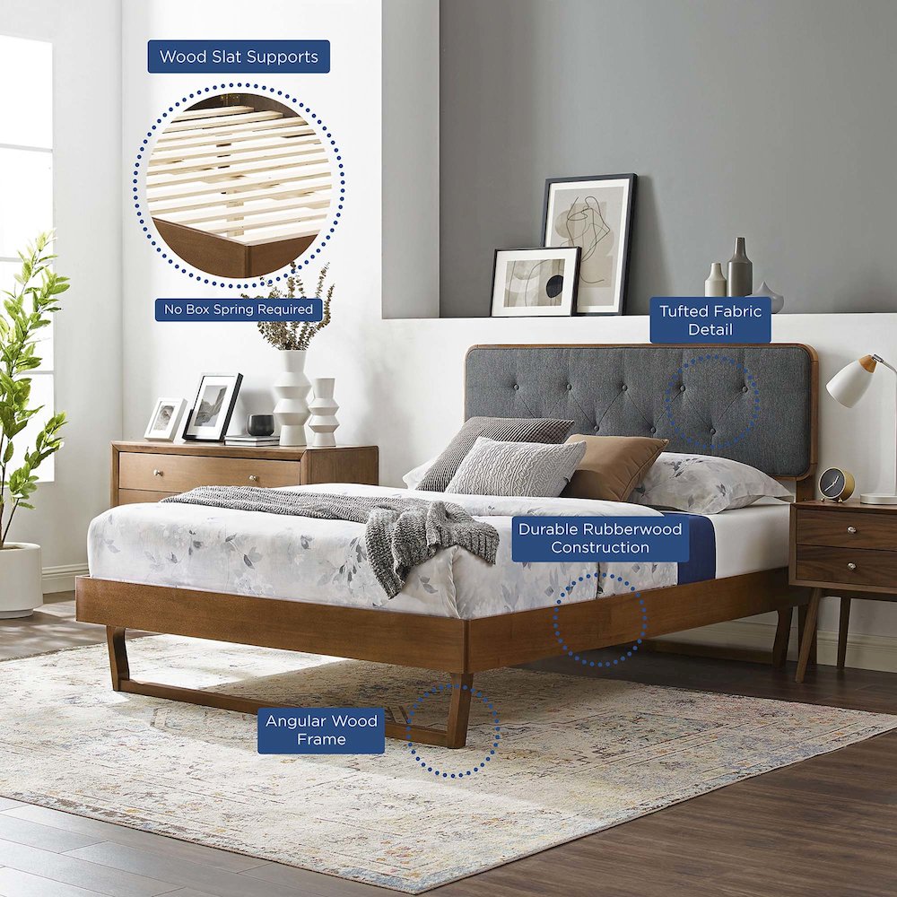 Bridgette Wood Twin Platform Bed With Angular Frame. Picture 9