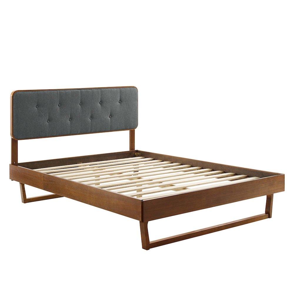 Bridgette Wood Twin Platform Bed With Angular Frame. Picture 4