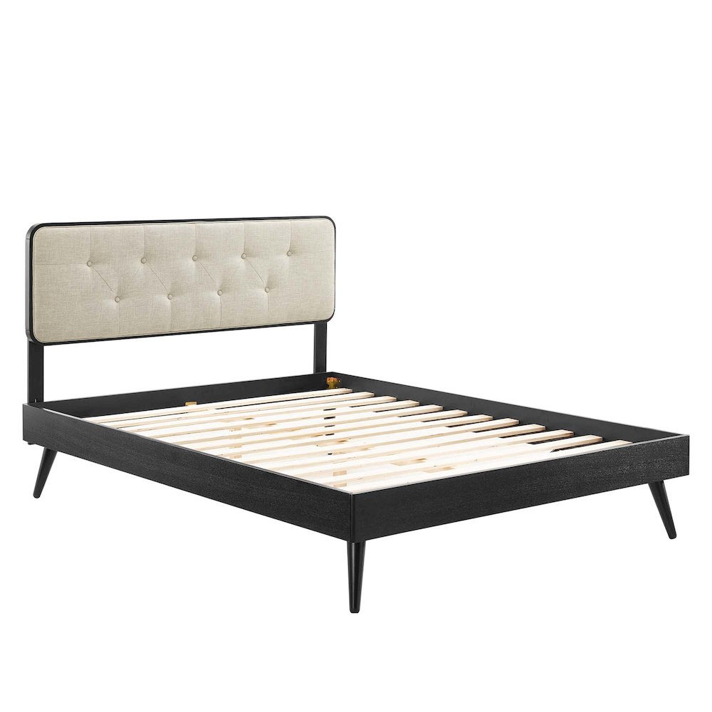 Bridgette Wood Full Platform Bed With Splayed Legs. Picture 4