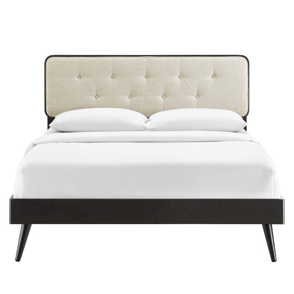Bridgette Wood Full Platform Bed With Splayed Legs. Picture 6