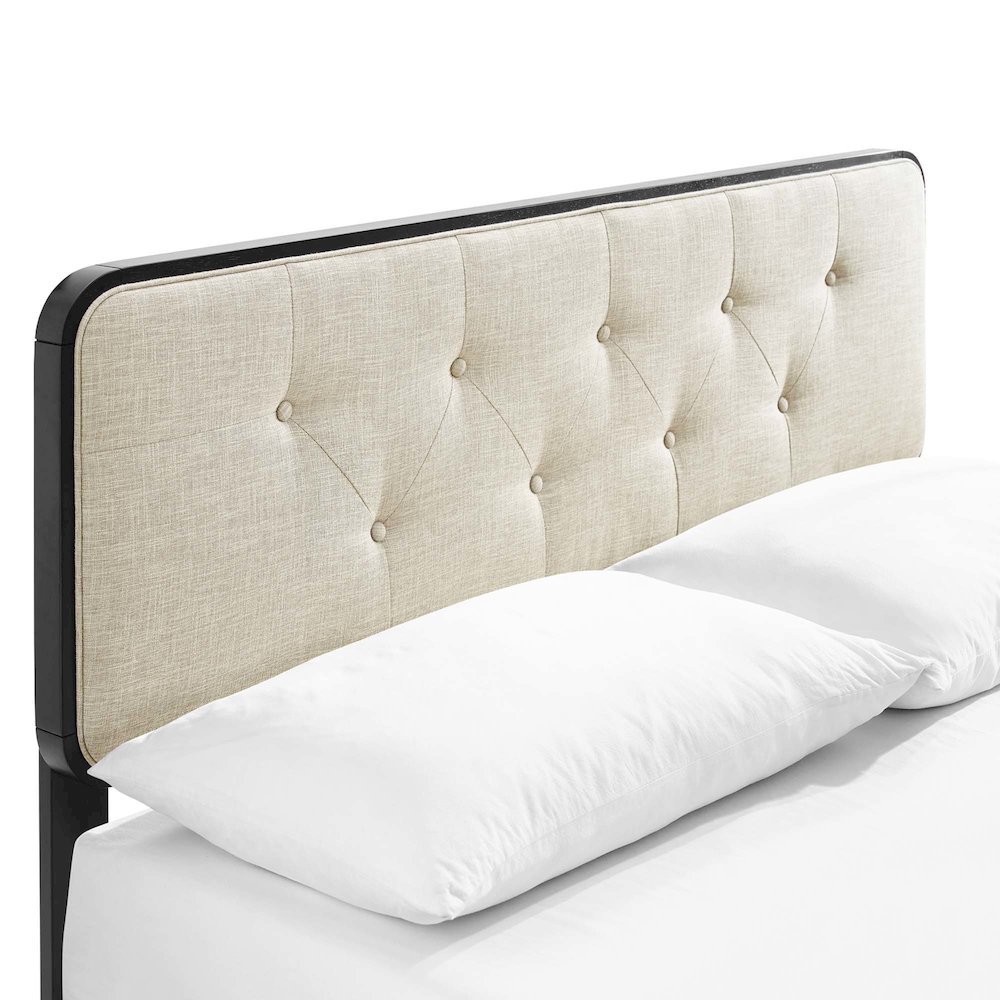 Bridgette Wood Full Platform Bed With Splayed Legs. Picture 7