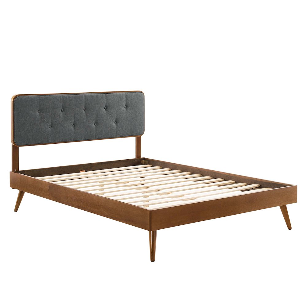 Bridgette Wood Full Platform Bed With Splayed Legs. Picture 4