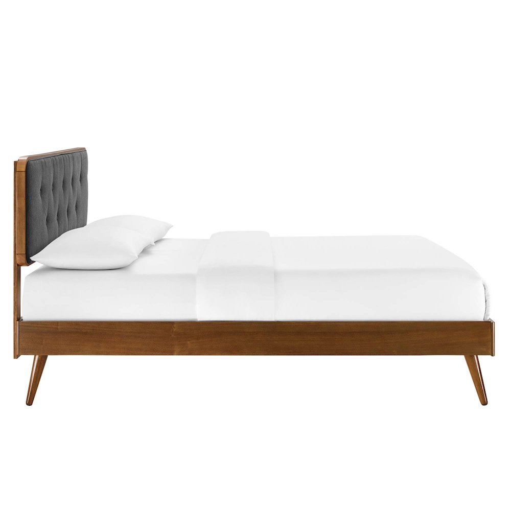 Bridgette Wood Full Platform Bed With Splayed Legs. Picture 5