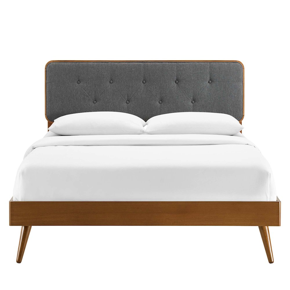Bridgette Wood Full Platform Bed With Splayed Legs. Picture 6