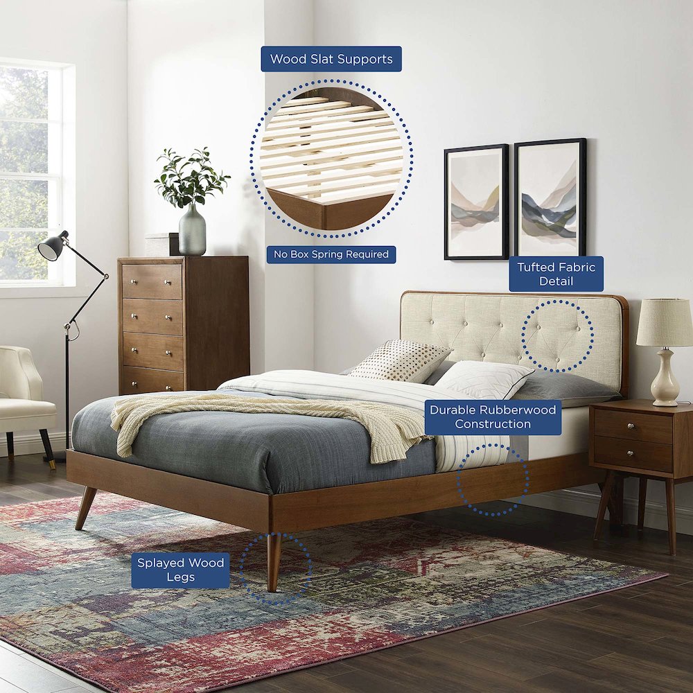 Bridgette Wood Twin Platform Bed With Splayed Legs. Picture 17