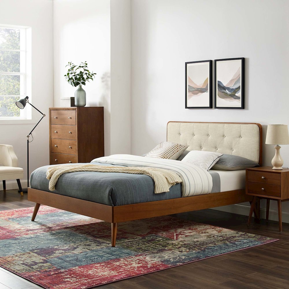 Bridgette Wood Twin Platform Bed With Splayed Legs. Picture 11