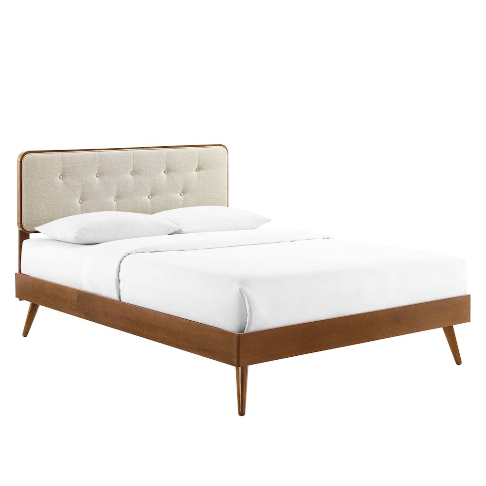 Bridgette Wood Twin Platform Bed With Splayed Legs. Picture 1