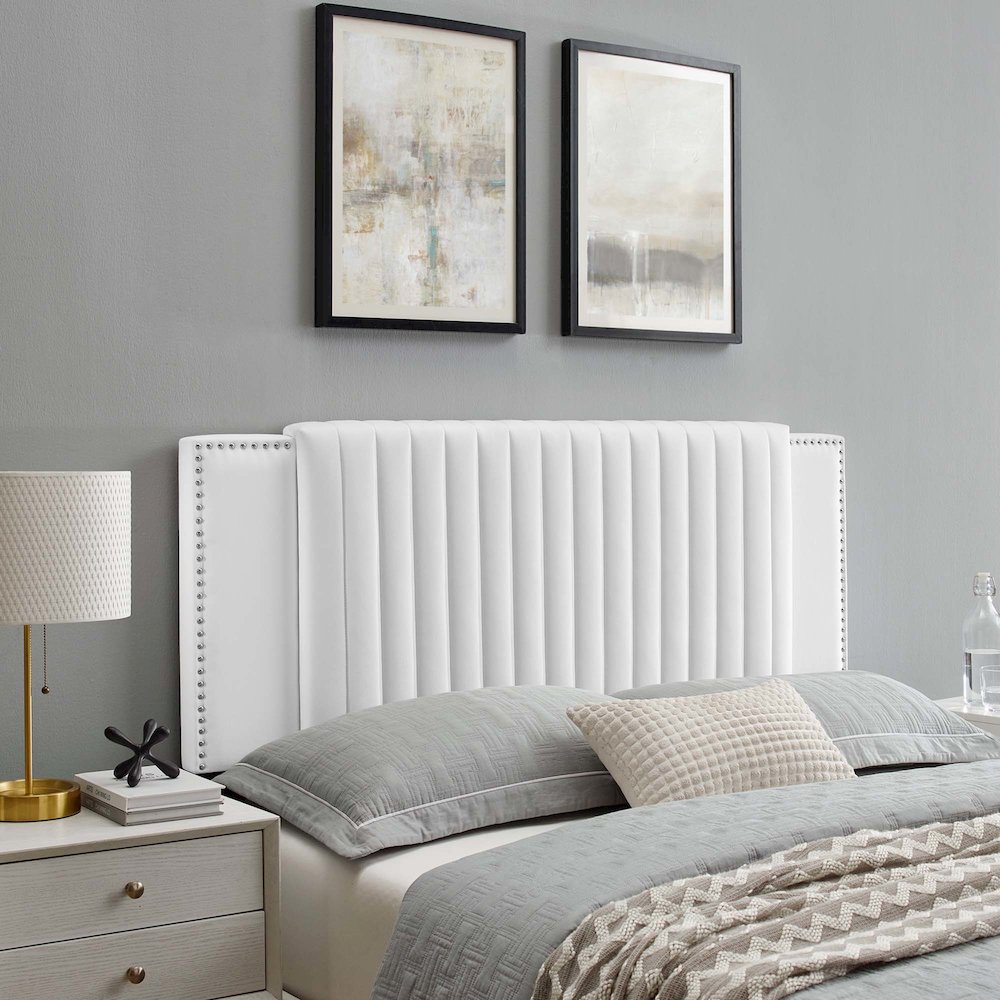 Felicity Channel Tufted Performance Velvet Full/Queen Headboard. Picture 6