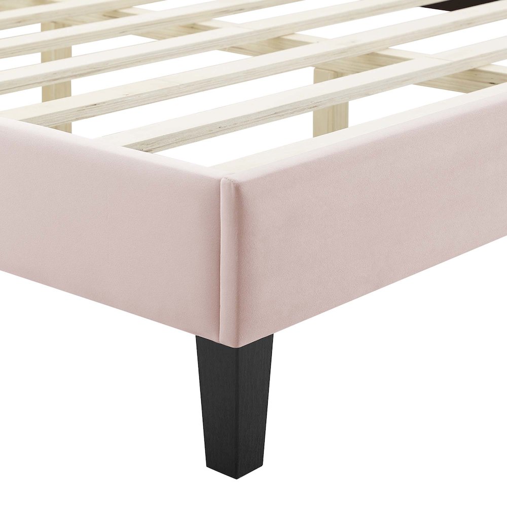 Sienna Performance Velvet Queen Platform Bed. Picture 5