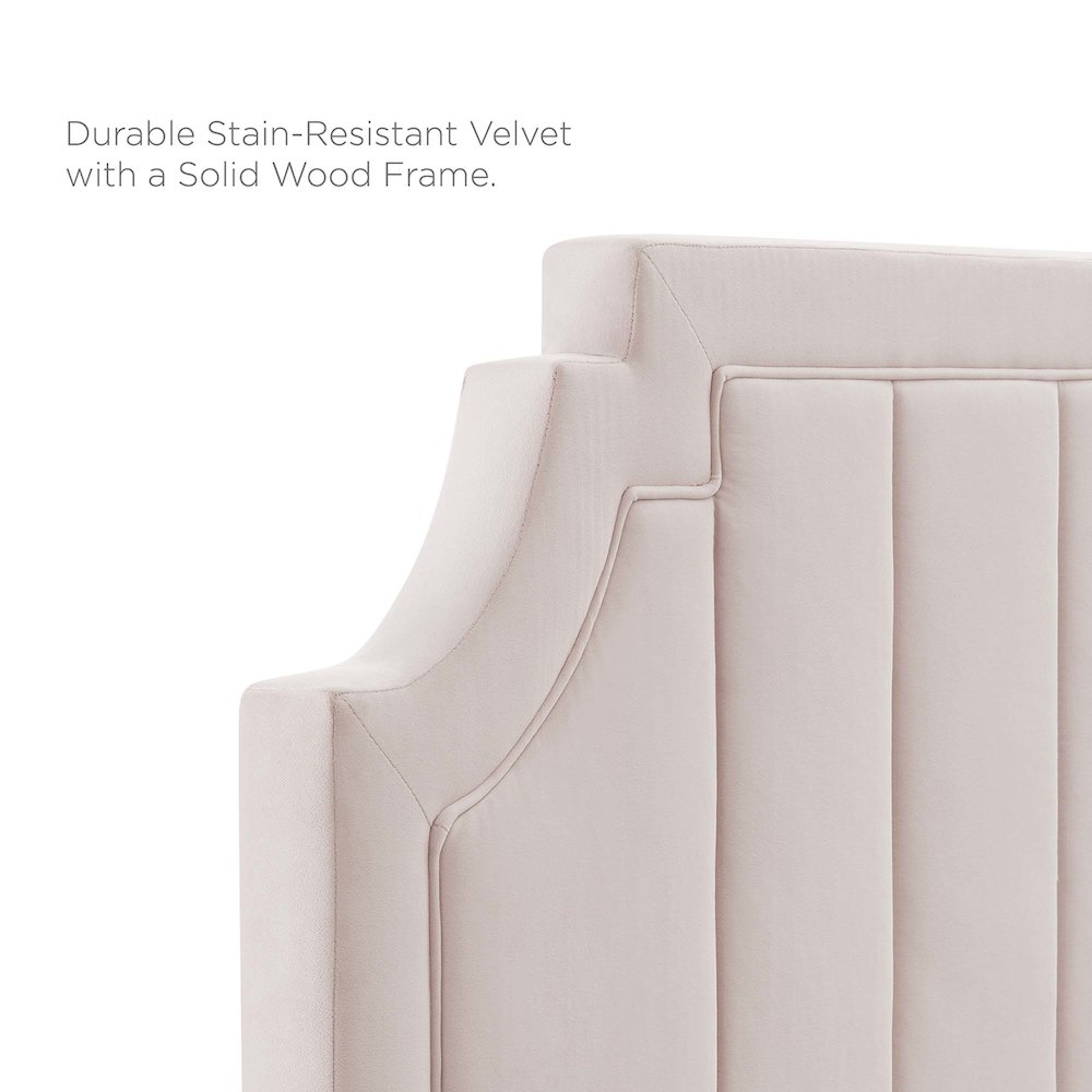 Sienna Performance Velvet Queen Platform Bed. Picture 2