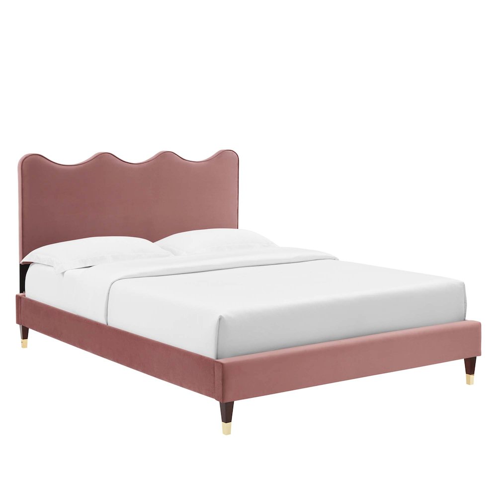 Current Performance Velvet Twin Platform Bed. Picture 1
