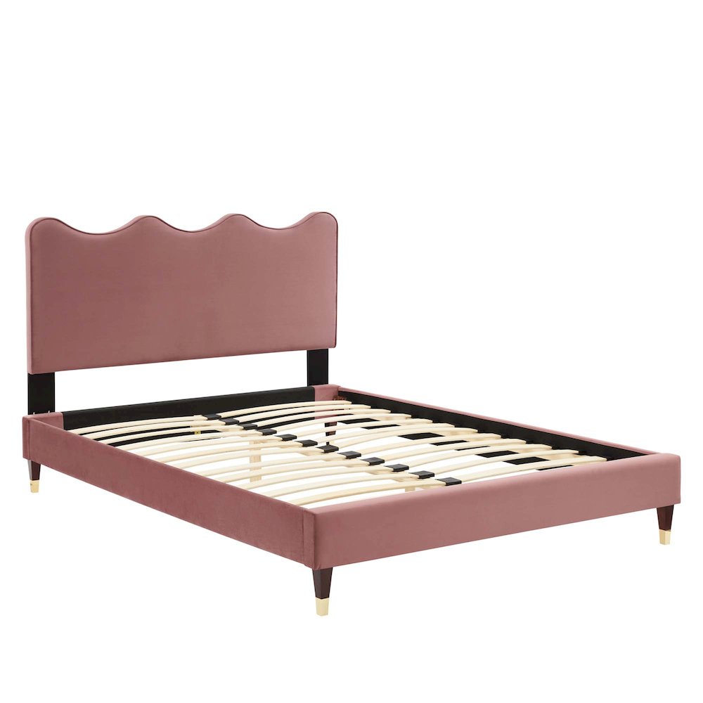 Current Performance Velvet Twin Platform Bed. Picture 5
