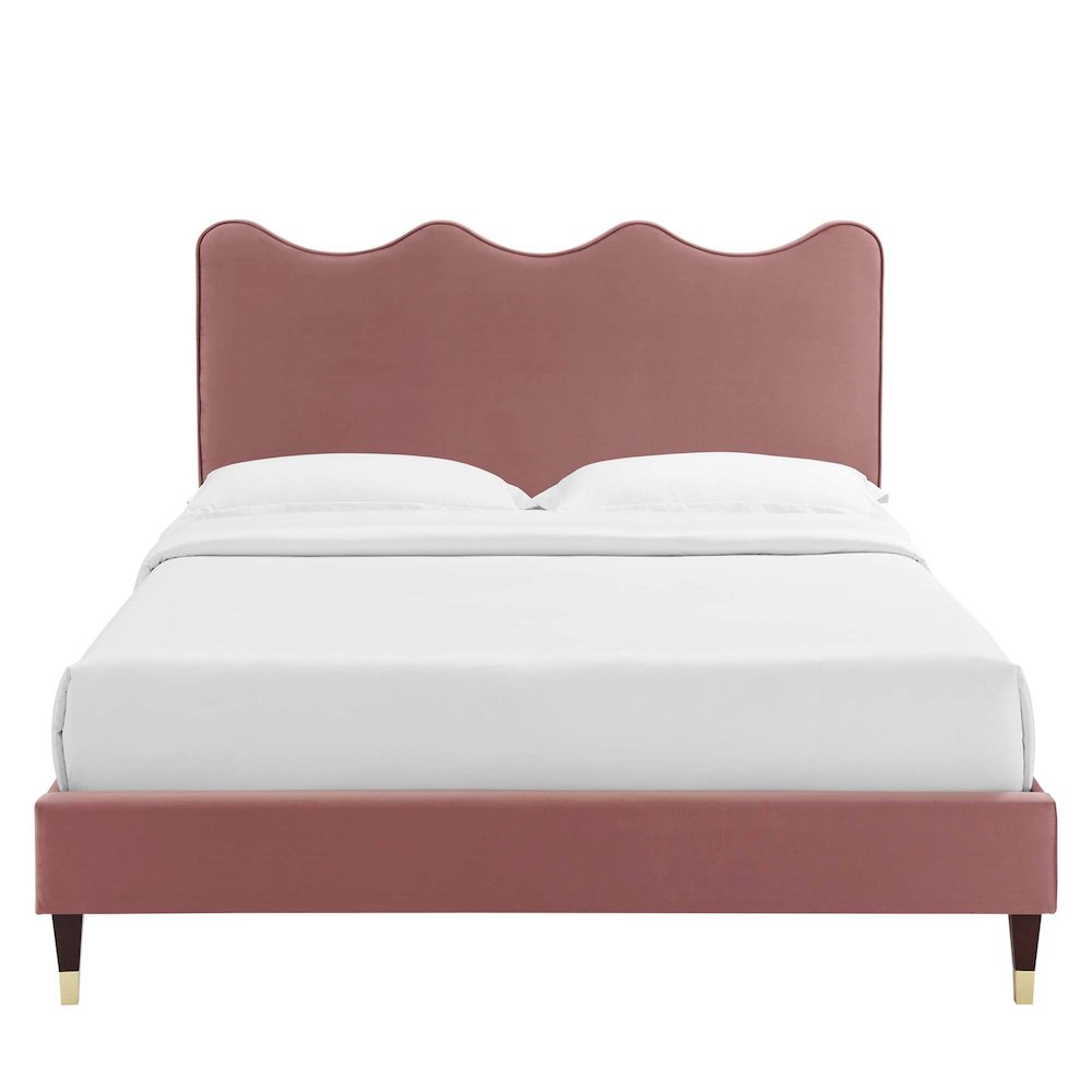 Current Performance Velvet Twin Platform Bed. Picture 7