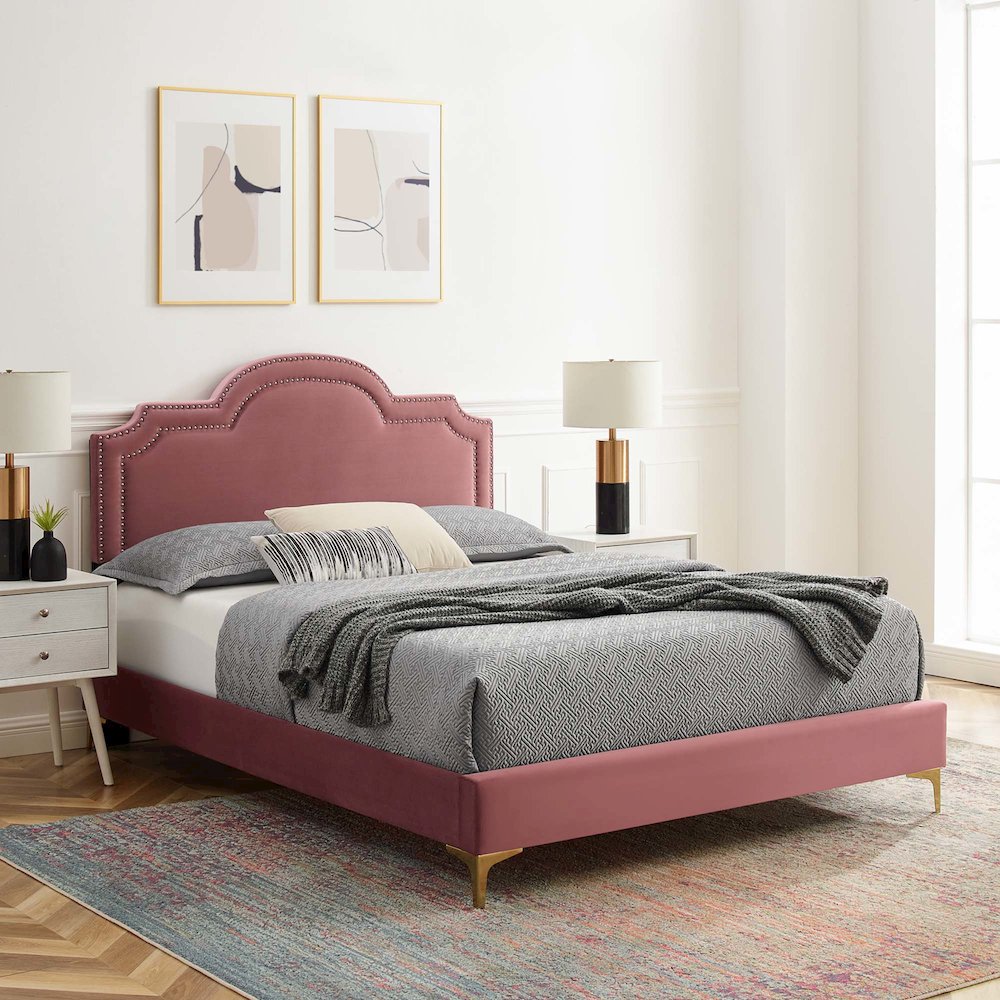 Aviana Performance Velvet King Bed. Picture 8