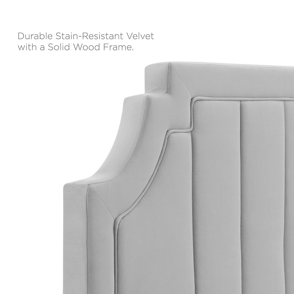 Sienna Performance Velvet Full Platform Bed. Picture 3