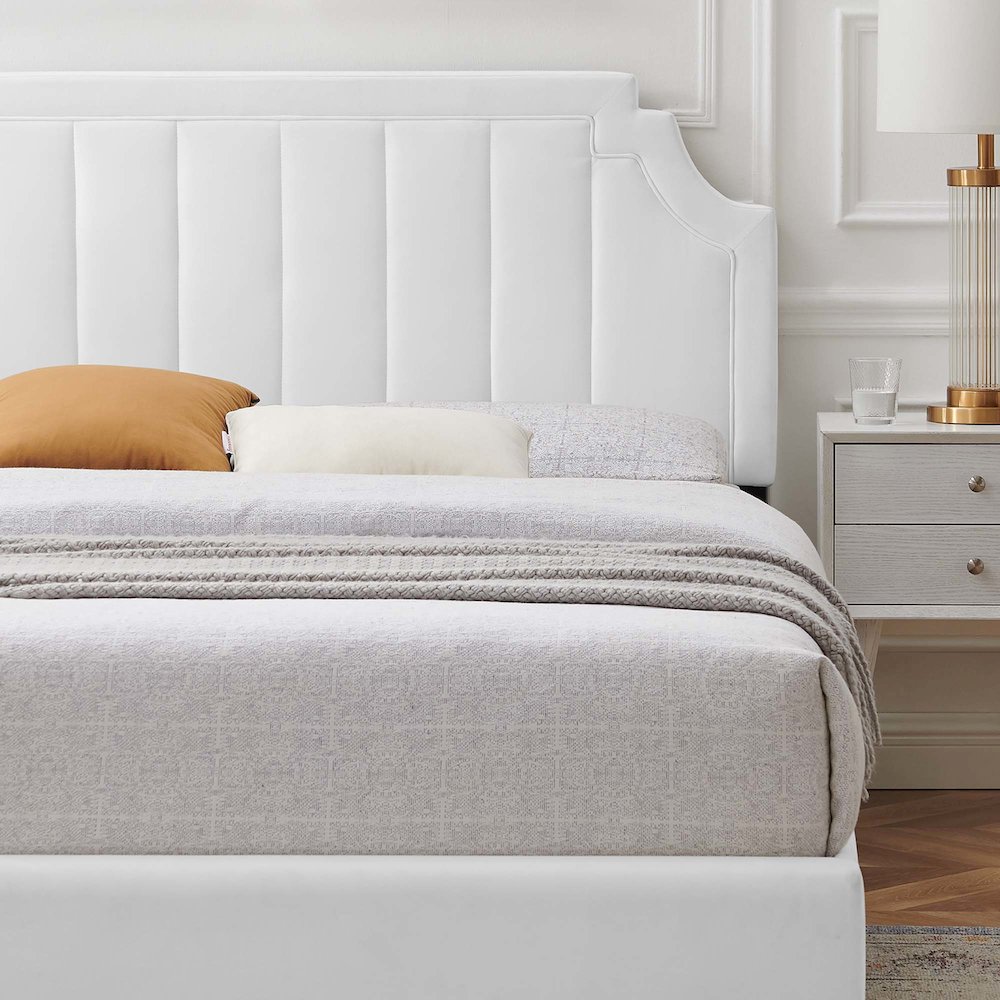 Sienna Performance Velvet King Platform Bed. Picture 10
