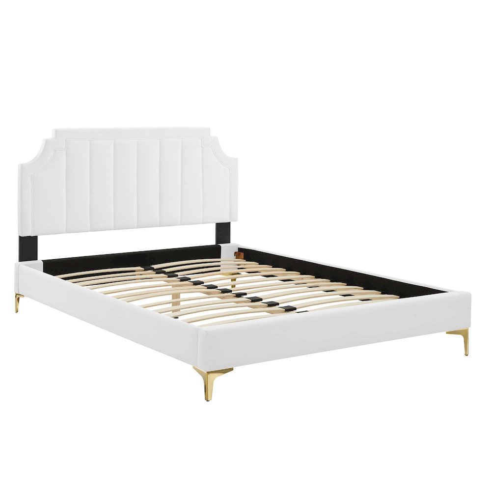 Sienna Performance Velvet King Platform Bed. Picture 4