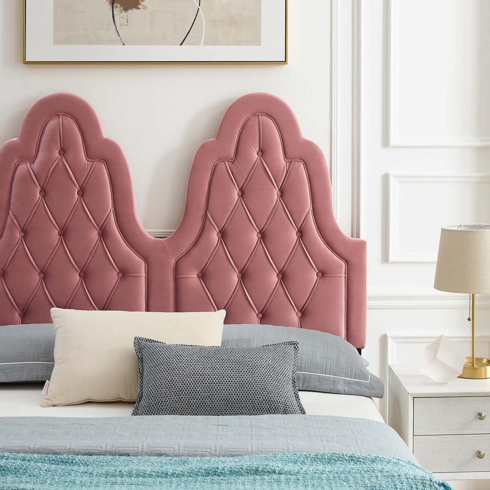 Alexandria Tufted Performance Velvet Twin Platform Bed - Dusty Rose MOD-6933-DUS. Picture 9