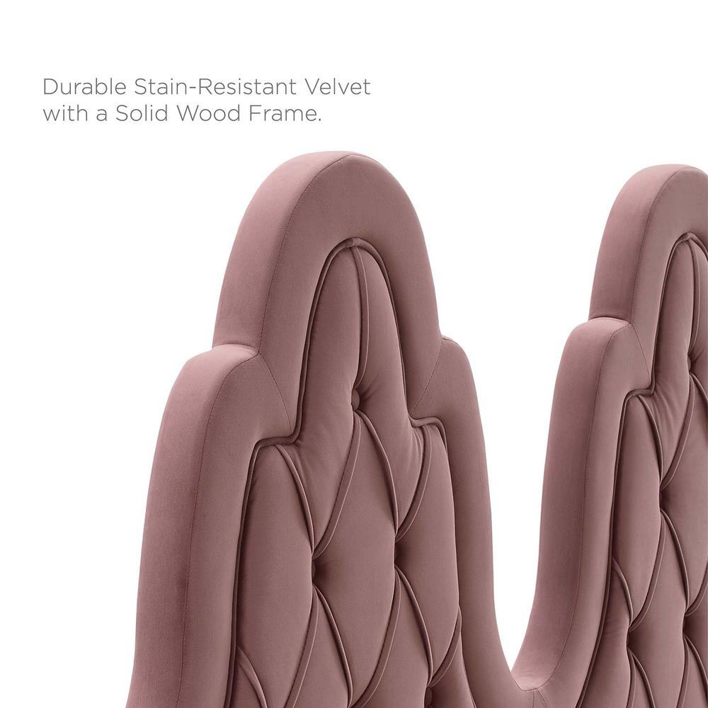 Alexandria Tufted Performance Velvet Twin Platform Bed - Dusty Rose MOD-6933-DUS. Picture 8