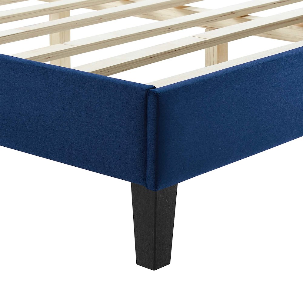 Zahra Channel Tufted Performance Velvet Queen Platform Bed. Picture 6