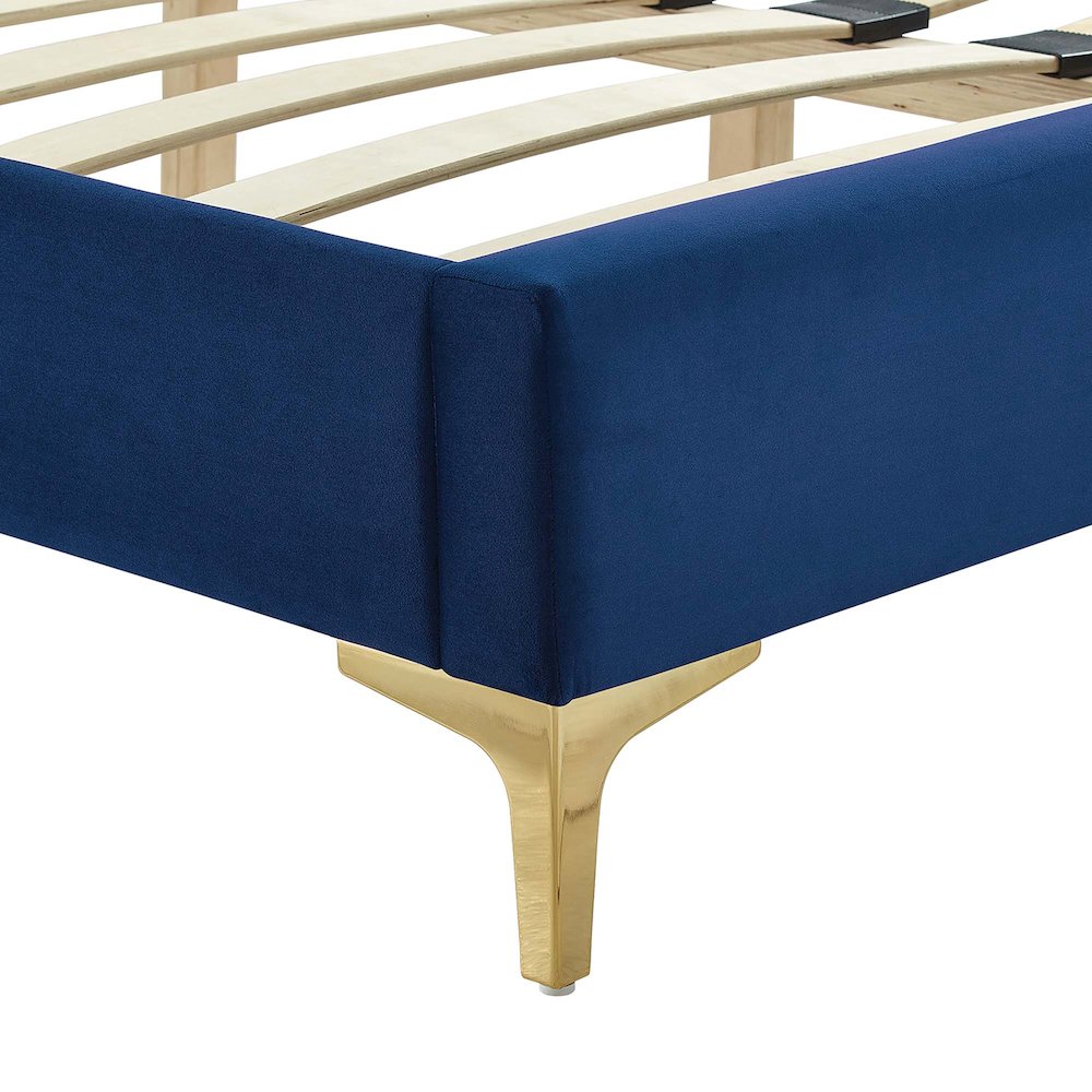 Zahra Channel Tufted Performance Velvet Full Platform Bed. Picture 6
