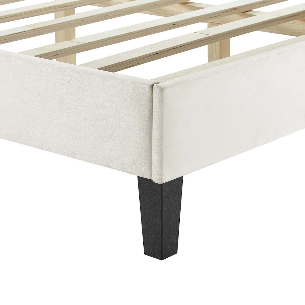 Leah Chevron Tufted Performance Velvet Full Platform Bed. Picture 6
