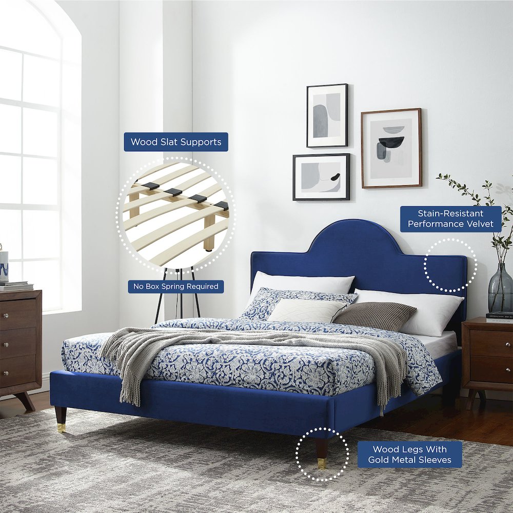 Aurora Performance Velvet Full Bed. Picture 9