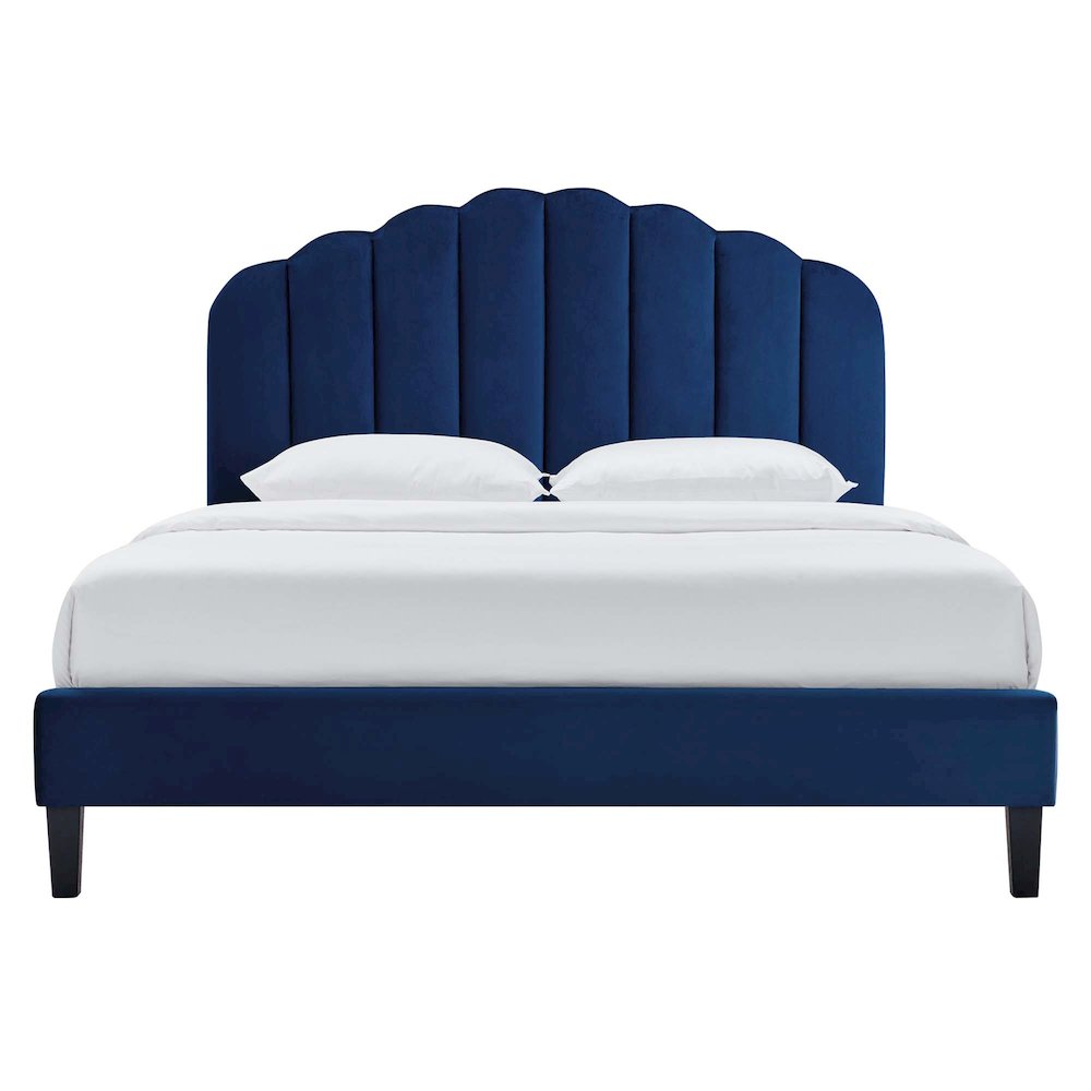 Daisy Performance Velvet Full Platform Bed. Picture 5