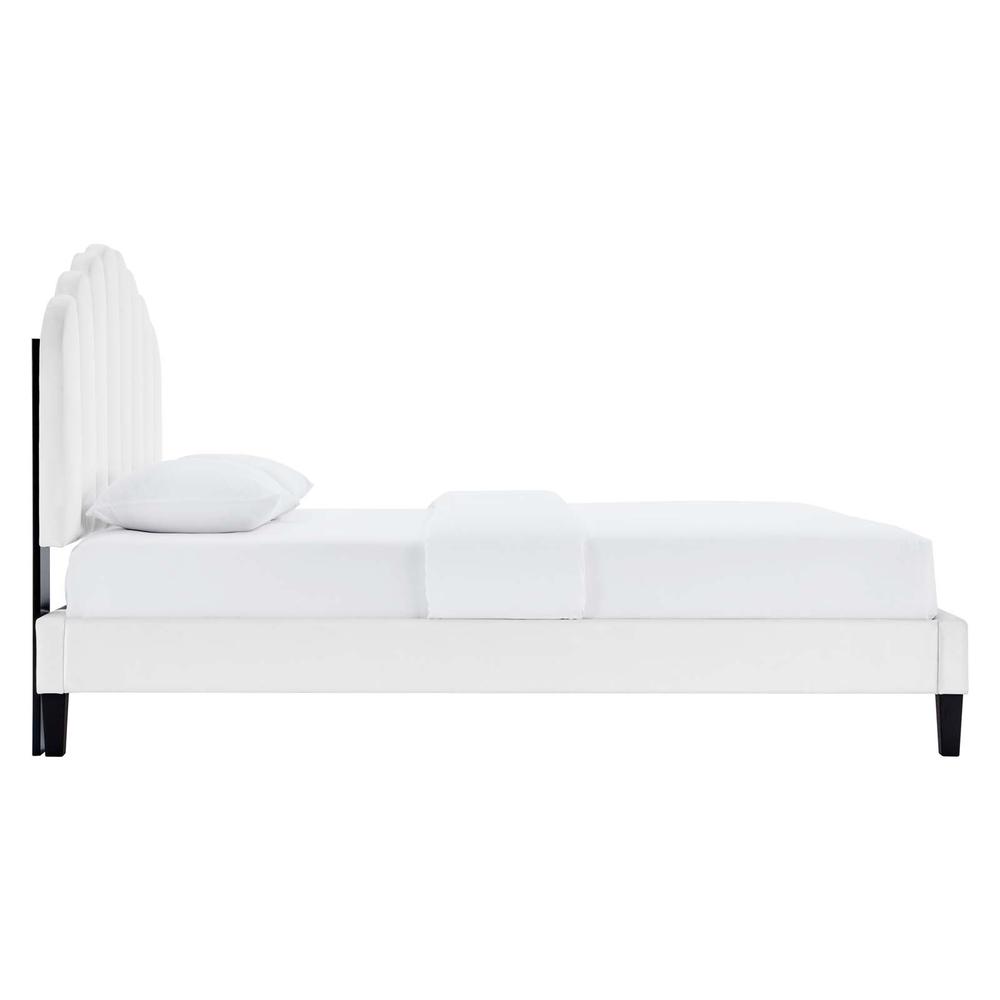 Daisy Performance Velvet Twin Platform Bed. Picture 2