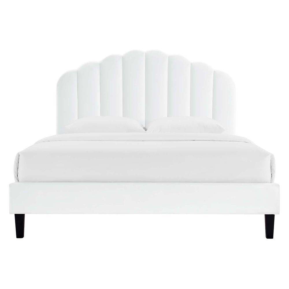 Daisy Performance Velvet Twin Platform Bed. Picture 3