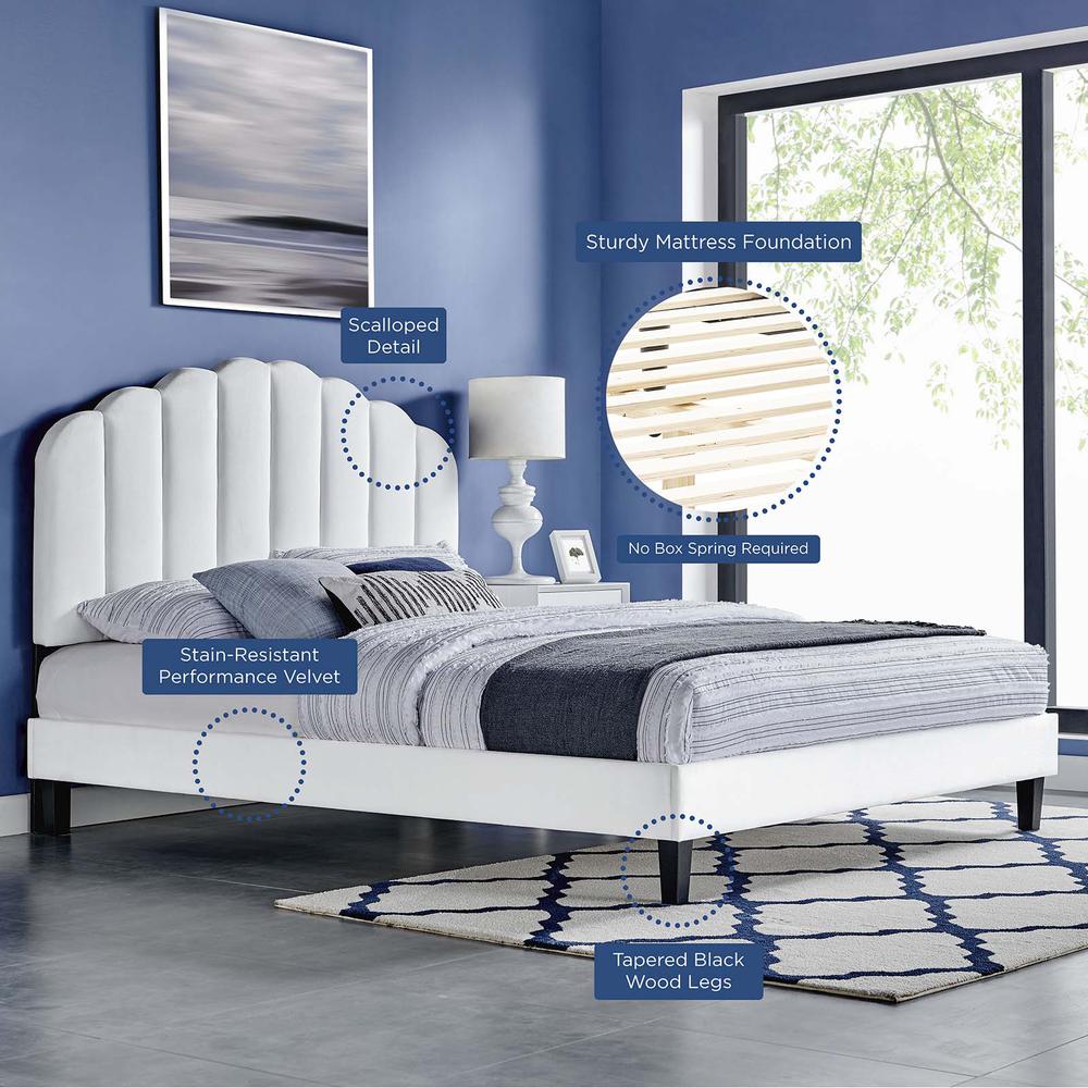 Daisy Performance Velvet Twin Platform Bed. Picture 8