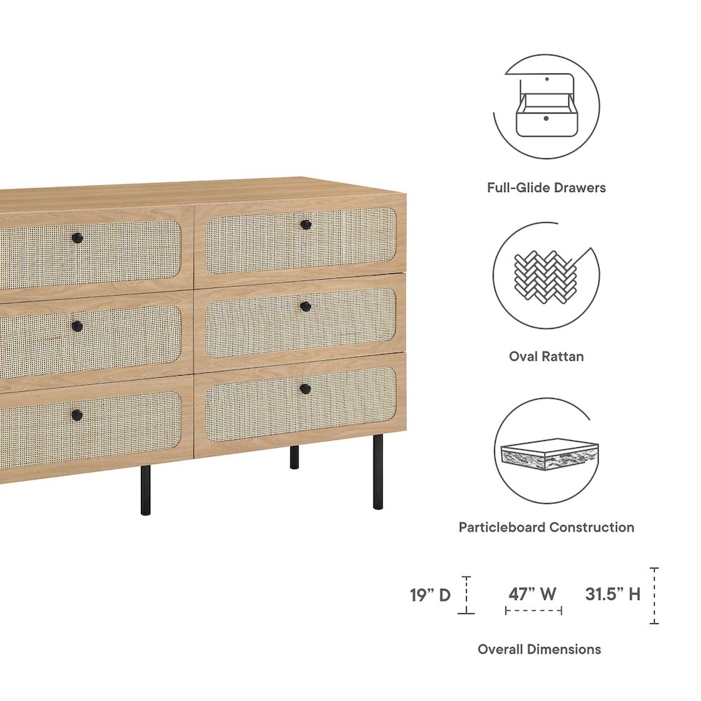 Chaucer 6-Drawer Compact Dresser. Picture 2