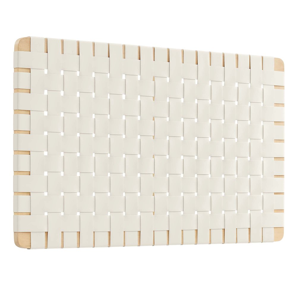 Sparta Weave Wall-Mount Vegan Leather Twin Headboard. Picture 1