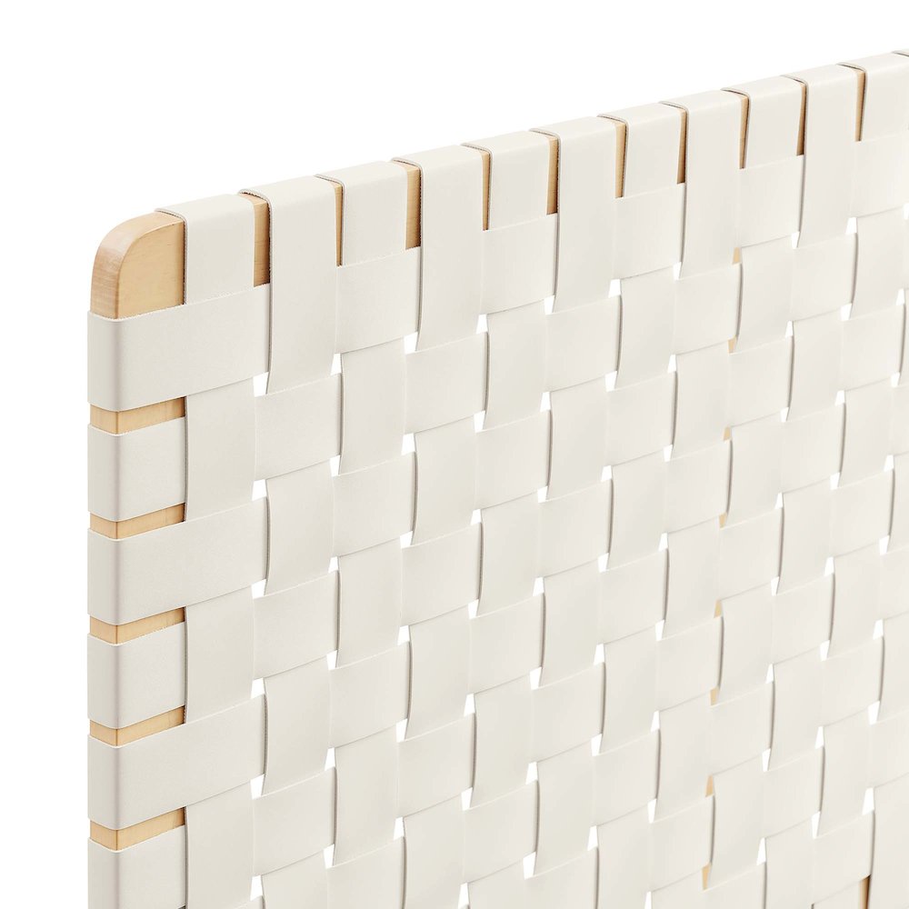 Sparta Weave Wall-Mount Vegan Leather Twin Headboard. Picture 6