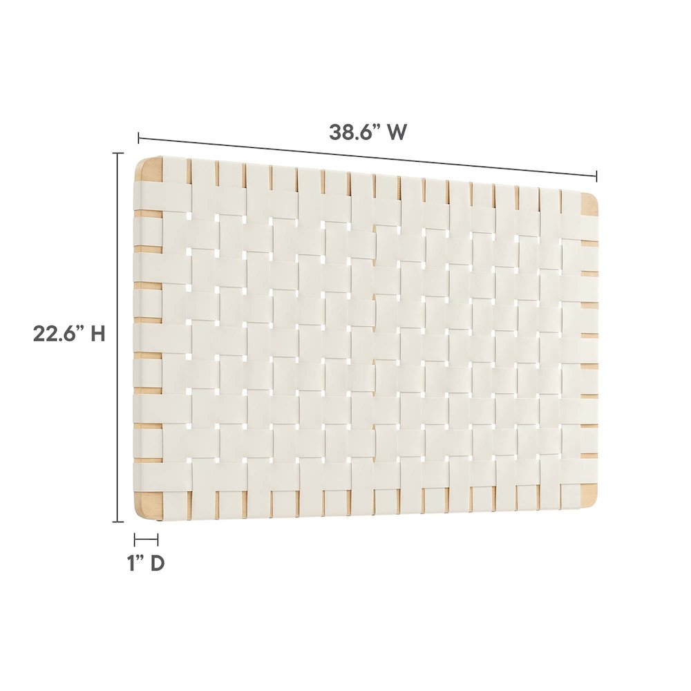 Sparta Weave Wall-Mount Vegan Leather Twin Headboard. Picture 3