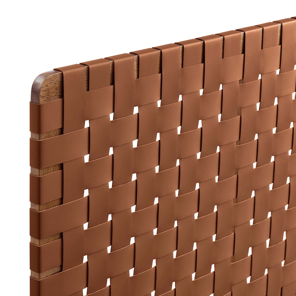 Sparta Weave Wall-Mount Vegan Leather Twin Headboard. Picture 6