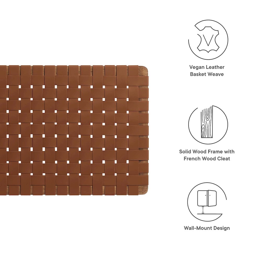 Sparta Weave Wall-Mount Vegan Leather Twin Headboard. Picture 2